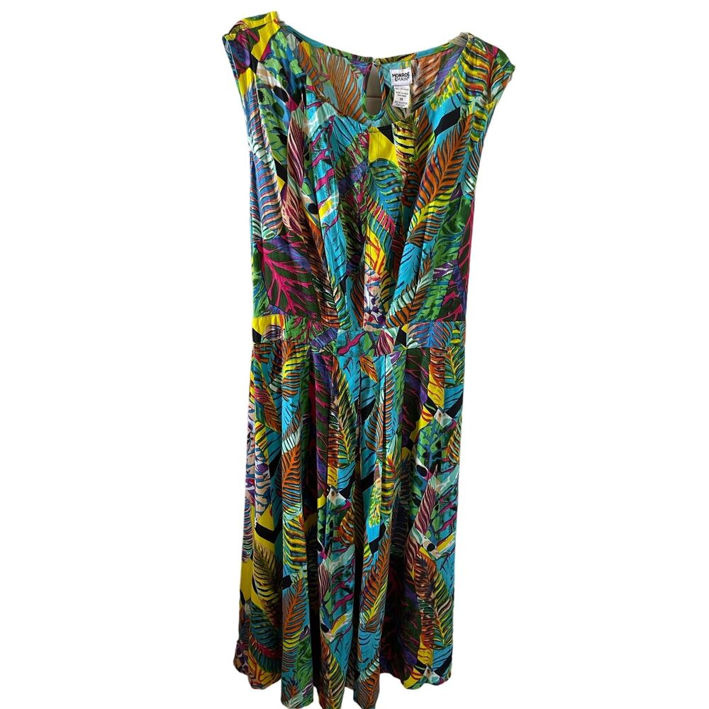 Monroe & Main Tropical Print Sleeveless Dress NWT size 3X